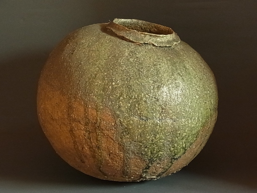 自然釉丸壷