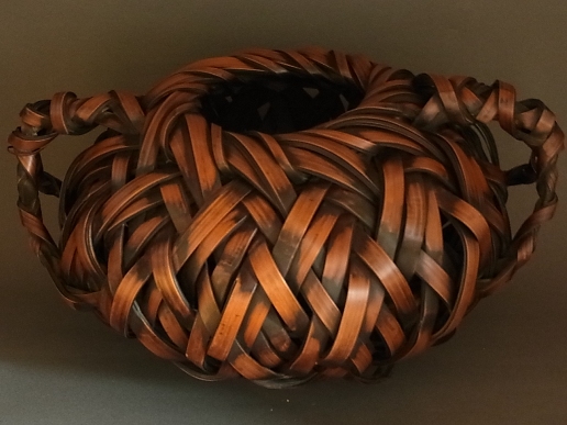 手編み双耳竹籠