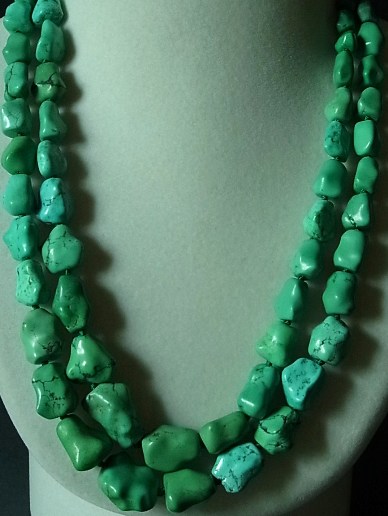 トルコ石2連ネックレス