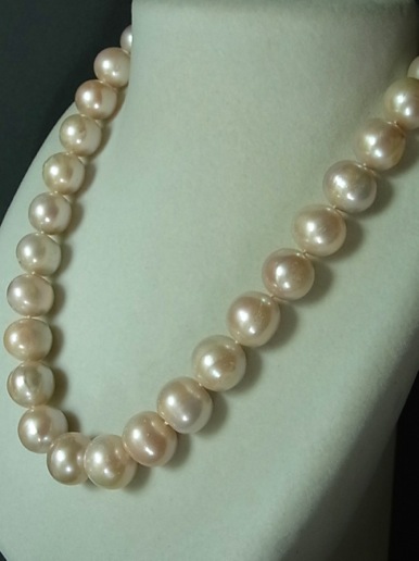 ピンクバロックパール1連ネックレス