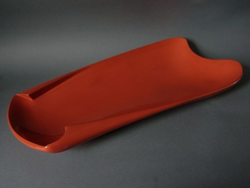 一木造朱漆変形平盛盆