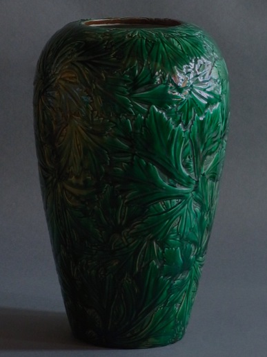 九谷青手植物文花器