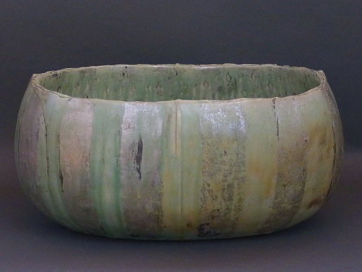 緑釉銀彩陶器大鉢