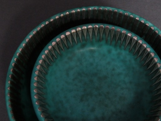 緑釉銀彩ストーンウエア「Argenta」