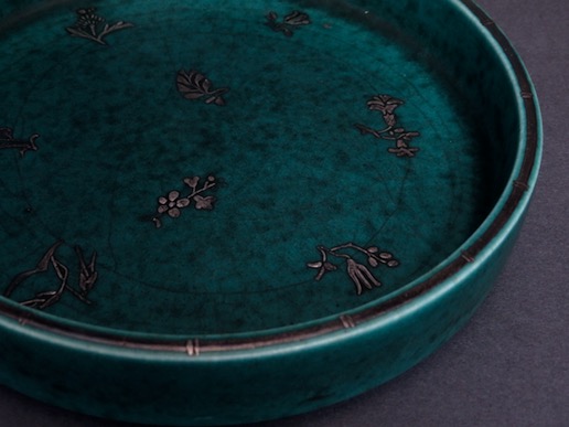 緑釉銀彩ストーンウエア「Argenta」