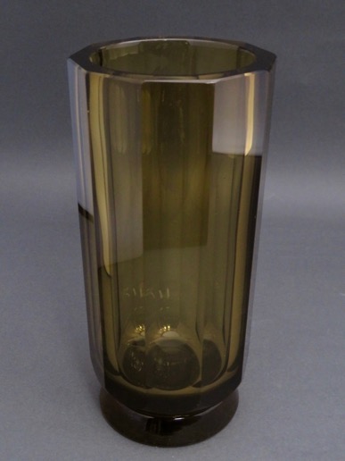 アール・デコ 面取クリスタルガラス花器