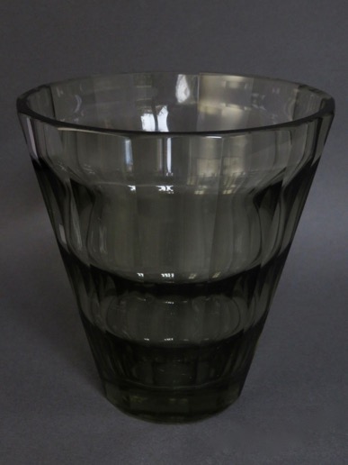 アール・デコ面取クリスタルガラス花器