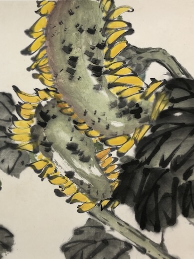 墨絵「向日葵」